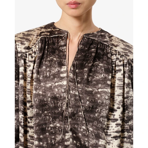 Isabel Marant Laraya Silk Blouse in Beige | Blouse | Luxury Shoes 