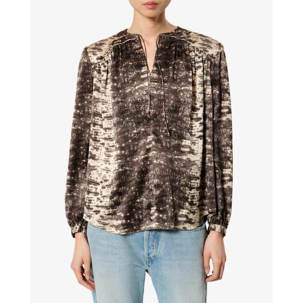 Isabel Marant Laraya Silk Blouse in Beige | Blouse | Luxury Shoes 