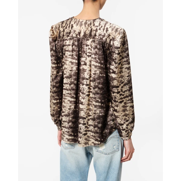 Isabel Marant Laraya Silk Blouse in Beige | Blouse | Luxury Shoes 