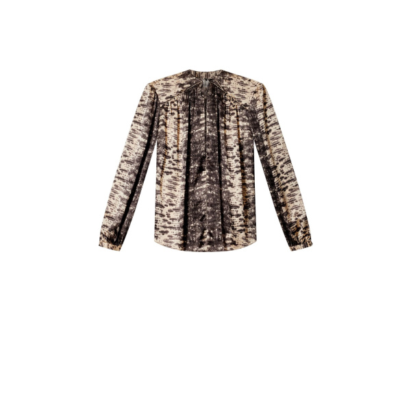 Isabel Marant Laraya Silk Blouse in Beige | Women | Luxury Shoes 