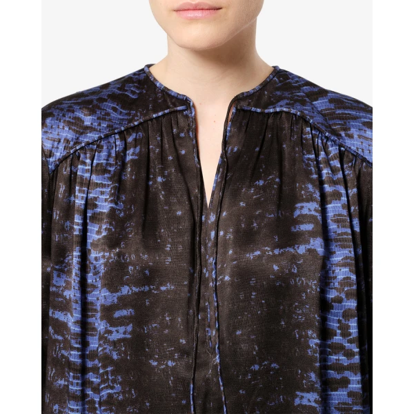 Isabel Marant Laraya Silk Blouse in Midnight | Blouse | Luxury Shoes 