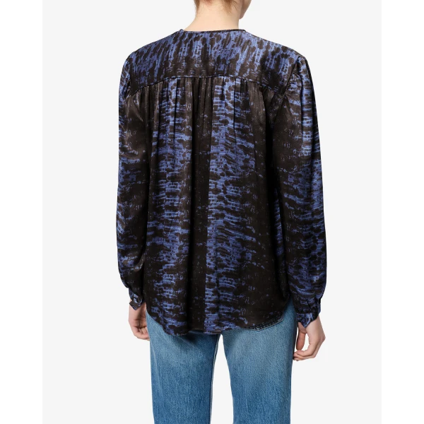 Isabel Marant Laraya Silk Blouse in Midnight | Blouse | Luxury Shoes 