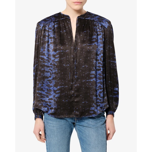 Isabel Marant Laraya Silk Blouse in Midnight | Blouse | Luxury Shoes 