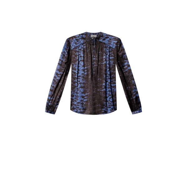 Isabel Marant Laraya Silk Blouse in Midnight | Women | Luxury Shoes 
