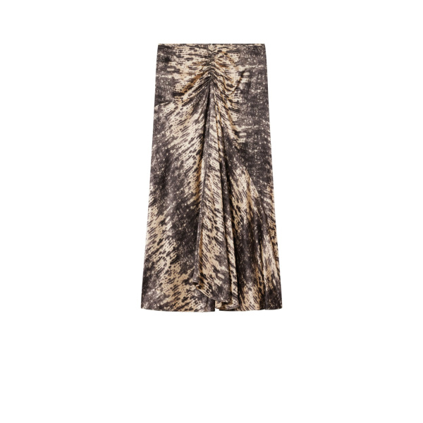 Isabel Marant Laren Silk Skirt in Beige | Women | Luxury Shoes 