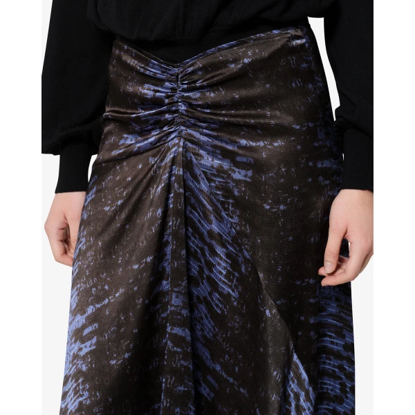 Isabel Marant Laren Silk Skirt in Midnight | Midi Skirts | Luxury Shoes 