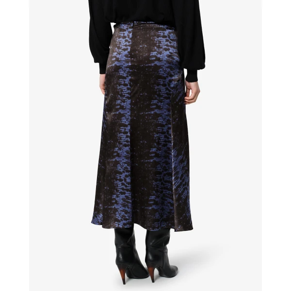 Isabel Marant Laren Silk Skirt in Midnight | Midi Skirts | Luxury Shoes 