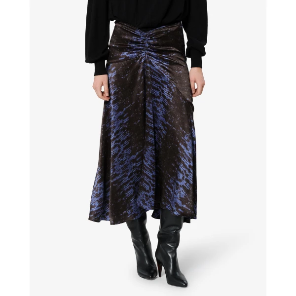 Isabel Marant Laren Silk Skirt in Midnight | Midi Skirts | Luxury Shoes 