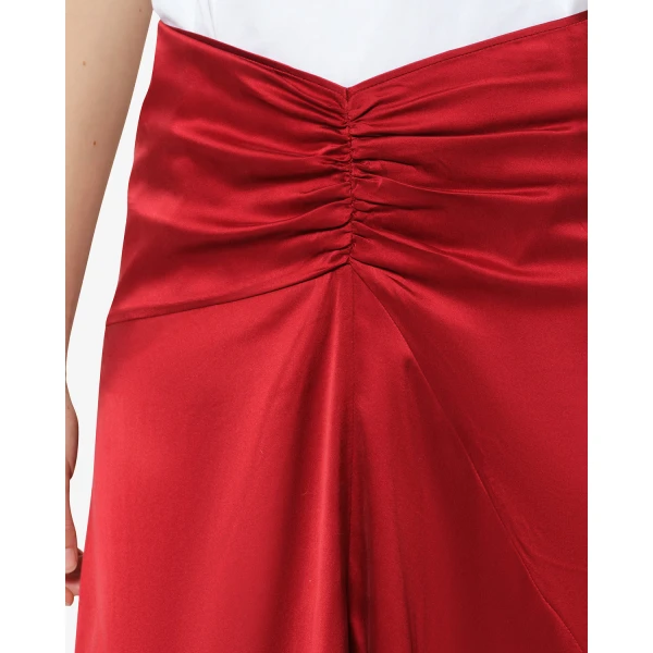 Isabel Marant Laren Silk Skirt in Red | Midi Skirts | Luxury Shoes 