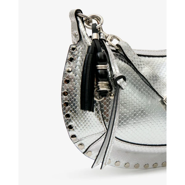 Isabel Marant Leather Charms Keychain in Black and Silver | Bag charms | Luxury Shoes 