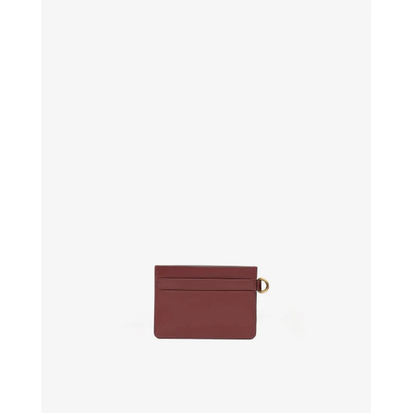 Isabel Marant Leather Oskan Card Holder in Burgundy | Wallets & Purses | Luxury Shoes 