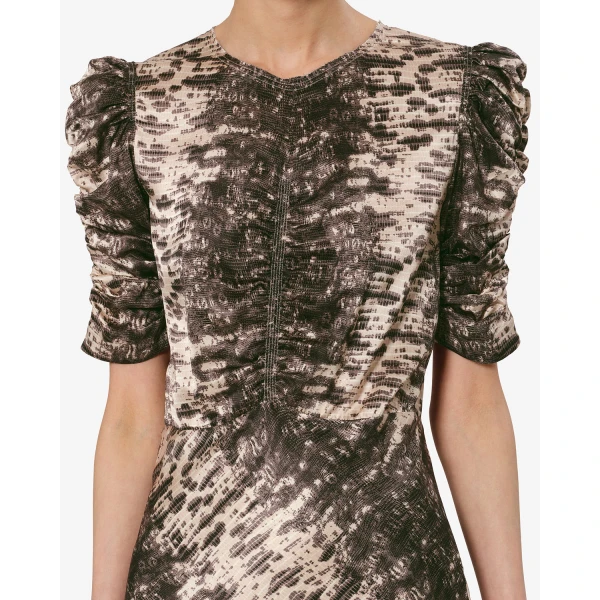 Isabel Marant Lemila Silk Dress in Beige | Mini Dresses | Luxury Shoes 