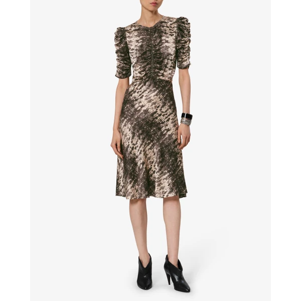 Isabel Marant Lemila Silk Dress in Beige | Mini Dresses | Luxury Shoes 