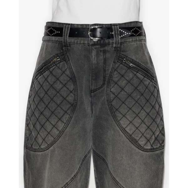 Isabel Marant Liliana Leather Belt in Black and Silver | Belts | Luxury Shoes 