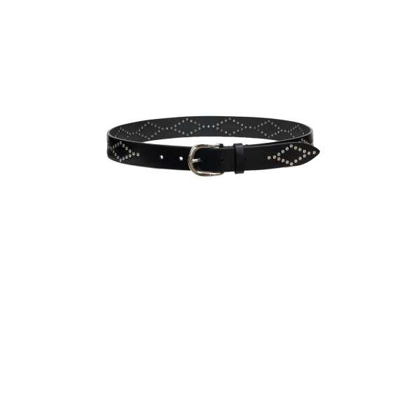 Isabel Marant Liliana Leather Belt in Black and Silver | Women | Luxury Shoes 
