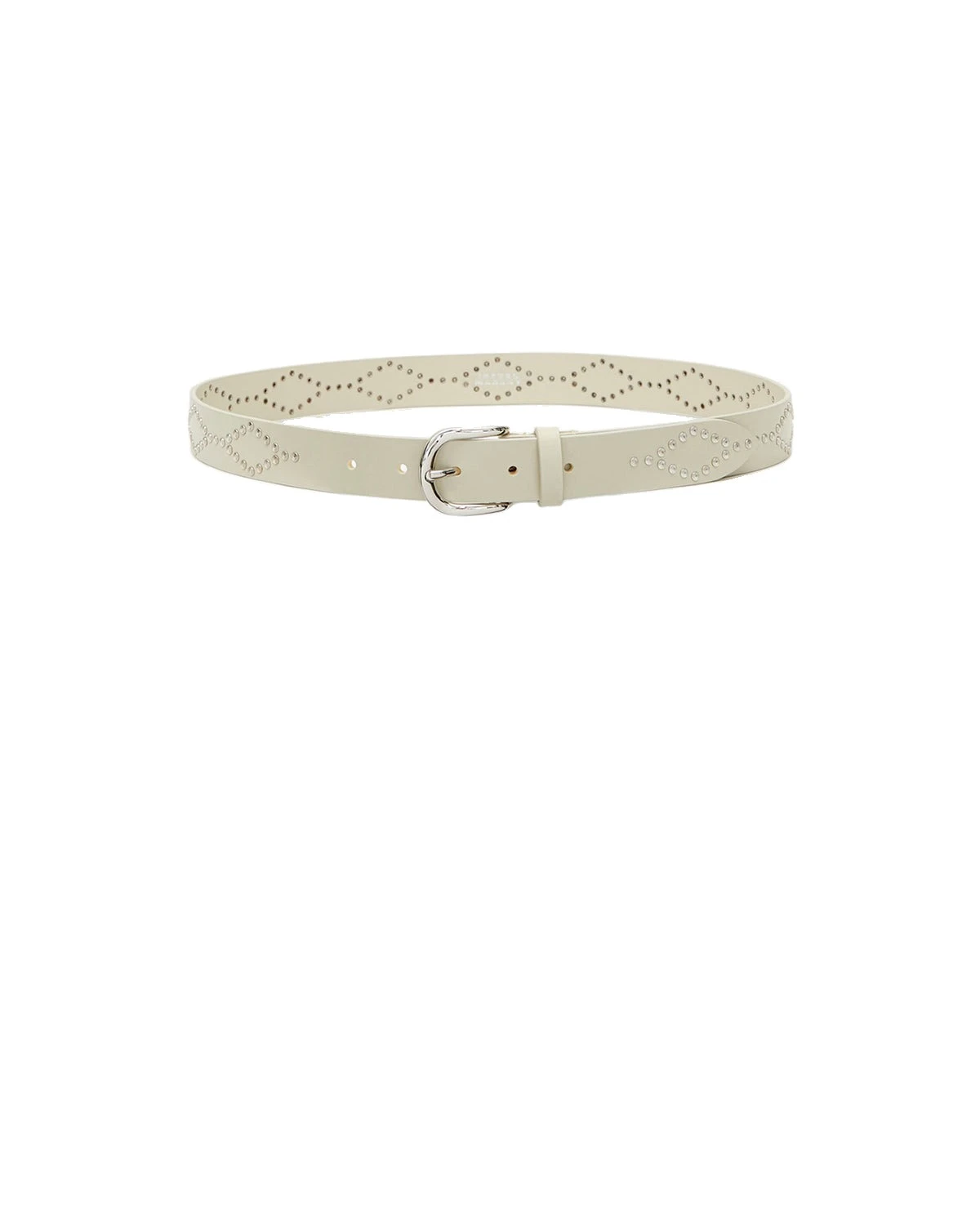 Isabel Marant Liliana Leather Belt in Chalk and Silver Isabel Marant Liliana Leather Belt in Chalk and Silver | Women | Luxury Shoes