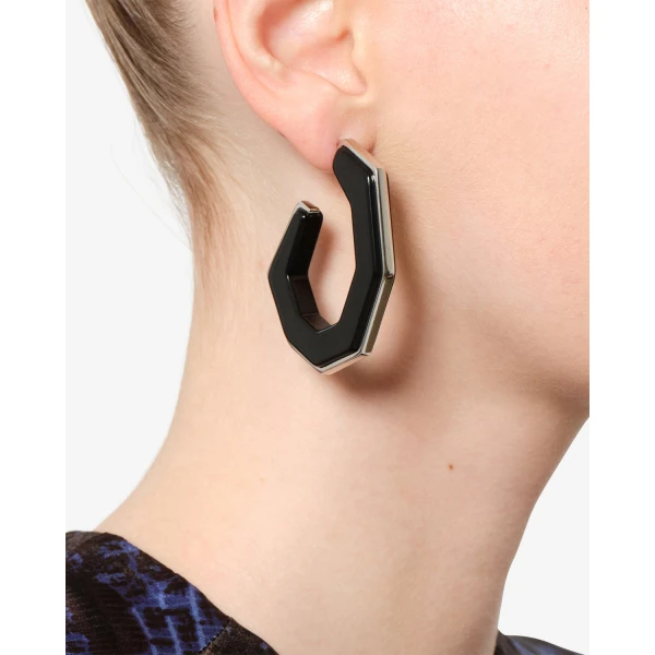 Isabel Marant Liu Earrings in Black and Silver | Earrings | Luxury Shoes 