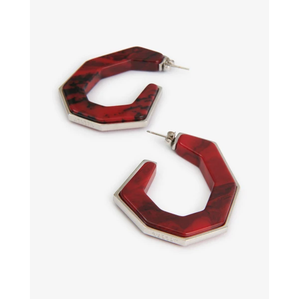Isabel Marant Liu Earrings in Red and Silver | Earrings | Luxury Shoes 