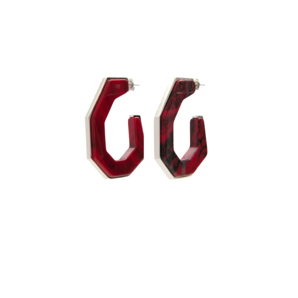 Isabel Marant Liu Earrings in Red and Silver | Women | Luxury Shoes 