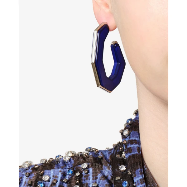 Isabel Marant Liu Earrings in Royal Blue and Silver | Earrings | Luxury Shoes 
