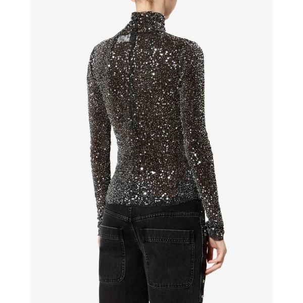 Isabel Marant Lou Top in Silver | Tops | Luxury Shoes 
