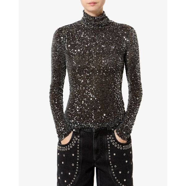 Isabel Marant Lou Top in Silver | Tops | Luxury Shoes 