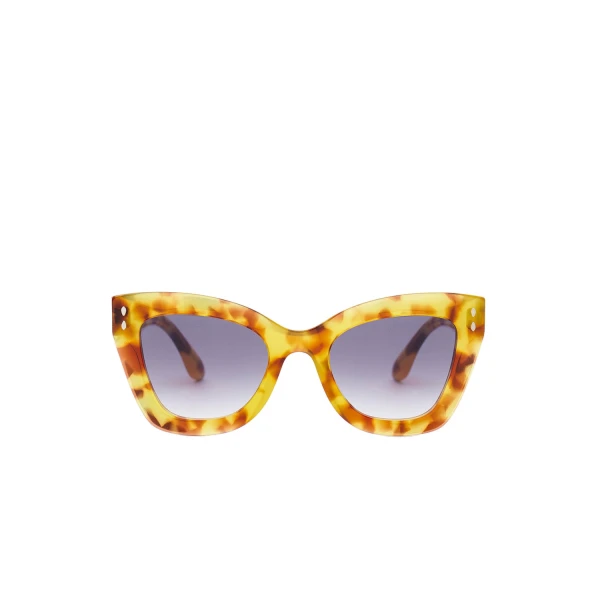 Isabel Marant Louny Sunglasses in Havana Honey and Dark Gray | Women | Luxury Shoes 
