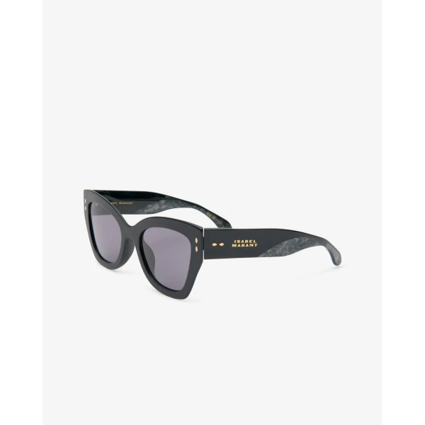 Isabel Marant Lounyz Cat-Eye Sunglasses in Black Havana and Dark Grey Shaded | Sunglasses | Luxury Shoes 
