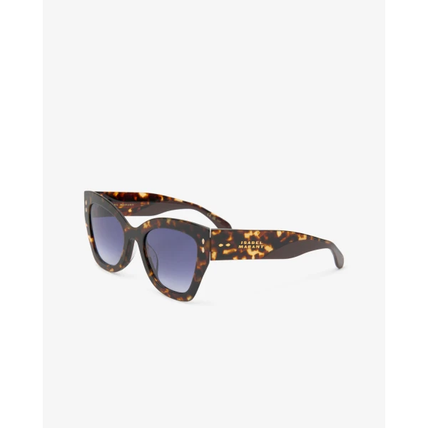 Isabel Marant Lounyz Cat-Eye Sunglasses in Havana Brown and Dark Blue Shaded | Sunglasses | Luxury Shoes 