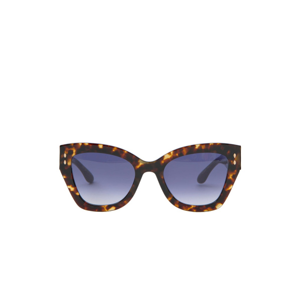 Isabel Marant Lounyz Cat-Eye Sunglasses in Havana Brown and Dark Blue Shaded | Women | Luxury Shoes 