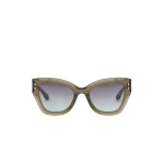 Isabel Marant Lounyz Cat-Eye Sunglasses in Olive Havana and Grey Green | Women | Luxury Shoes 