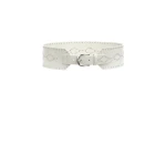 Isabel Marant Lucie Leather Belt in Chalk and Silver | Women | Luxury Shoes 
