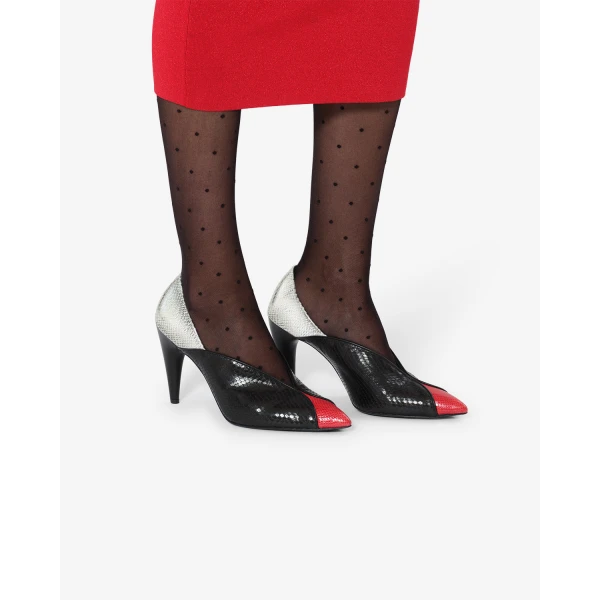 Isabel Marant Luza Pumps in Black and Scarlet Red | Heels | Luxury Shoes 