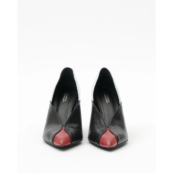 Isabel Marant Luza Pumps in Black and Scarlet Red | Heels | Luxury Shoes 