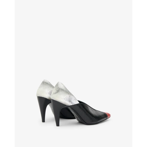 Isabel Marant Luza Pumps in Black and Scarlet Red | Heels | Luxury Shoes 