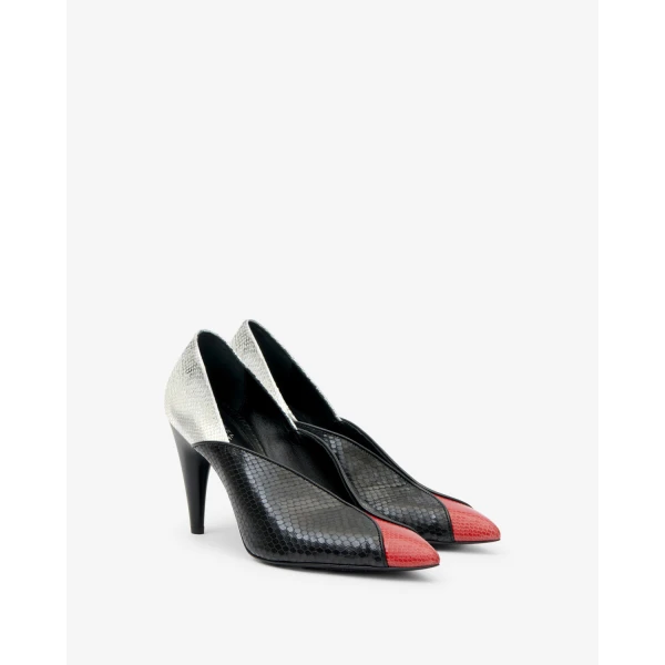 Isabel Marant Luza Pumps in Black and Scarlet Red | Heels | Luxury Shoes 