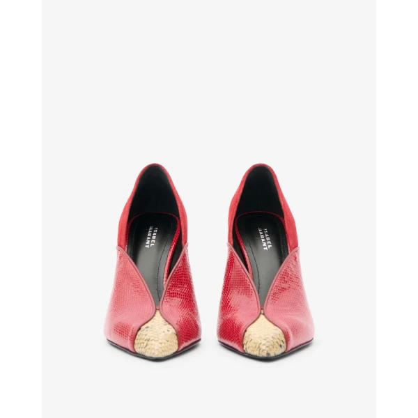Isabel Marant Luza Pumps in Scarlet Red and Sahara | Heels | Luxury Shoes 