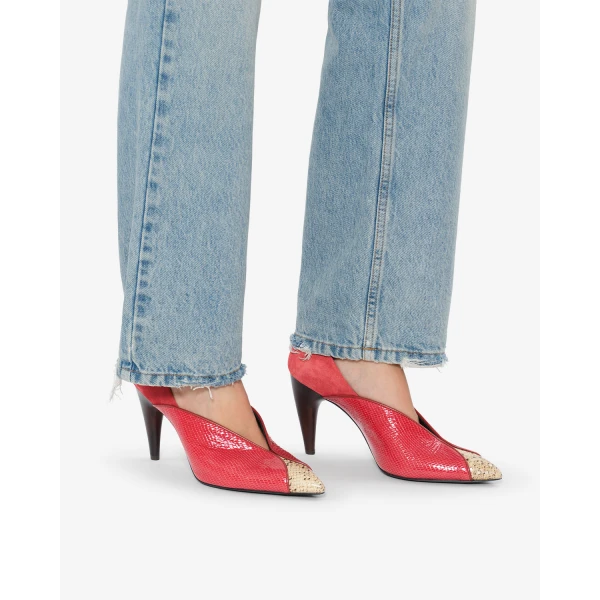 Isabel Marant Luza Pumps in Scarlet Red and Sahara | Heels | Luxury Shoes 