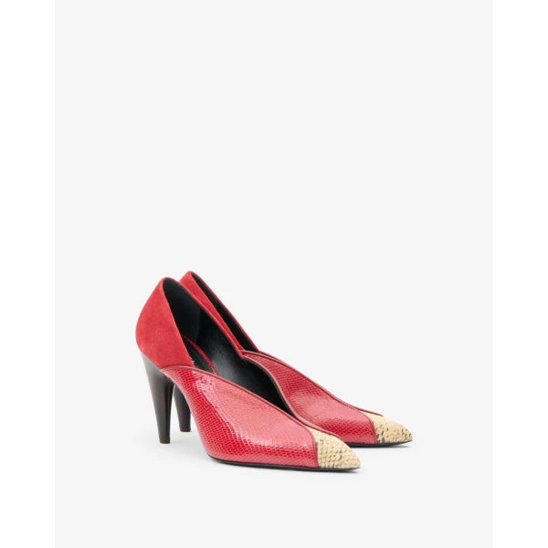 Isabel Marant Luza Pumps in Scarlet Red and Sahara | Heels | Luxury Shoes 