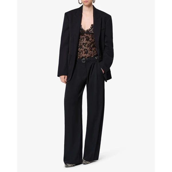 Isabel Marant Lyda Wool Pants in Black | Wide leg pants | Luxury Shoes 