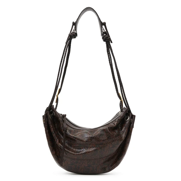 Isabel Marant Maia Medium Bag in Python-Effect Leather, Mocha | Women | Luxury Shoes 