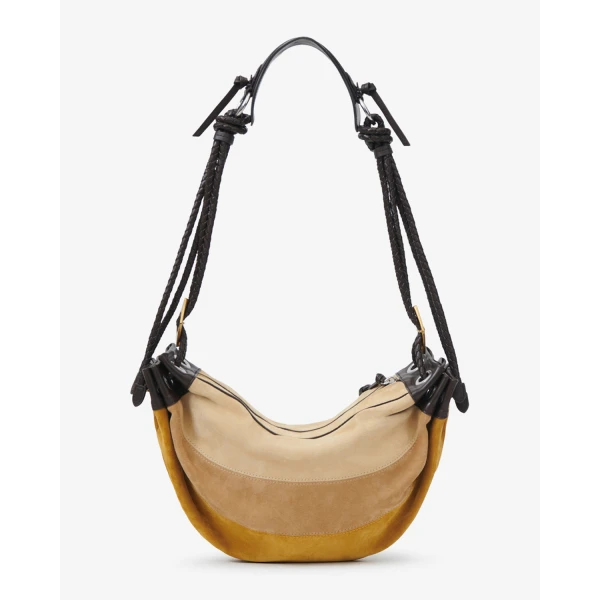 Isabel Marant Maia Medium Bag in Suede Leather, Multicolor Beige | Shoulder & Crossbody Bags | Luxury Shoes 