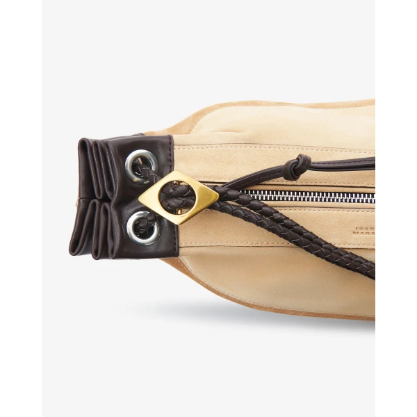 Isabel Marant Maia Medium Bag in Suede Leather, Multicolor Beige | Shoulder & Crossbody Bags | Luxury Shoes 