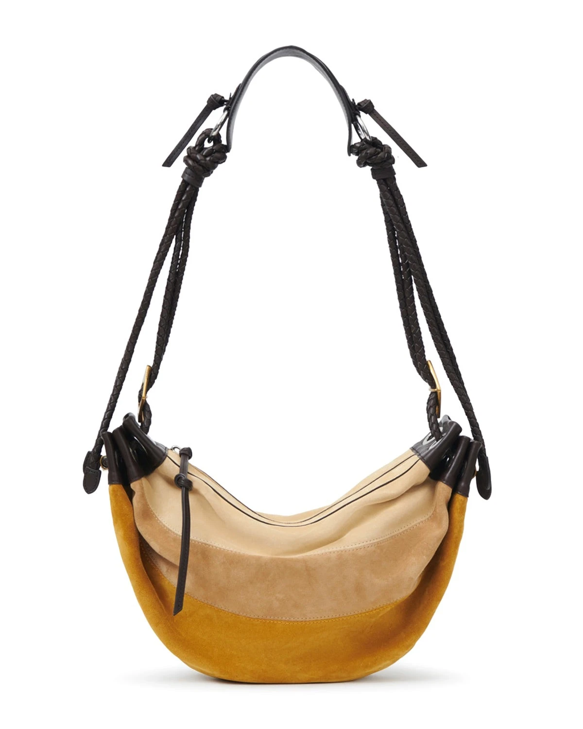 Isabel Marant Maia Medium Bag in Suede Leather, Multicolor Beige Isabel Marant Maia Medium Bag in Suede Leather, Multicolor Beige | Women | Luxury Shoes