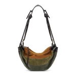 Isabel Marant Maia Medium Bag in Suede Leather, Multicolor Khaki | Women | Luxury Shoes 