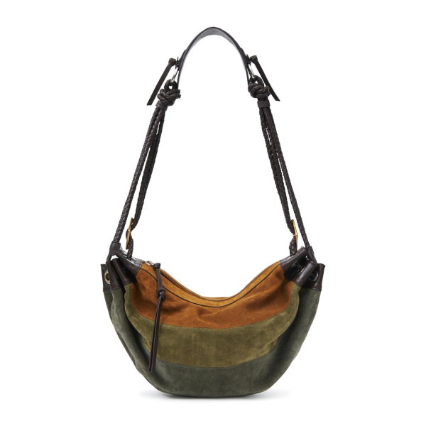 Isabel Marant Maia Medium Bag in Suede Leather, Multicolor Khaki | Women | Luxury Shoes 