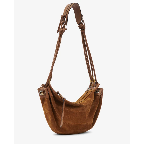 Isabel Marant Maia Medium Suede Bag in Cognac | Shoulder & Crossbody Bags | Luxury Shoes 