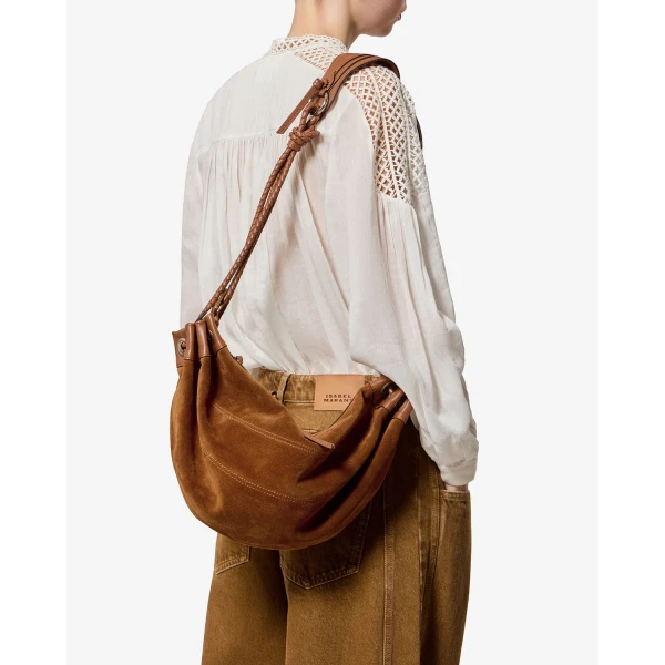 Isabel Marant Maia Medium Suede Bag in Cognac | Shoulder & Crossbody Bags | Luxury Shoes 