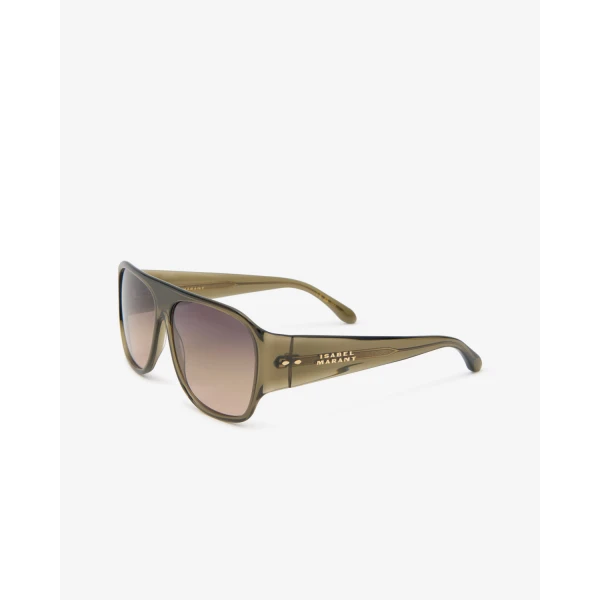 Isabel Marant Mikala Sunglasses in Olive and Grey Green | Sunglasses | Luxury Shoes 