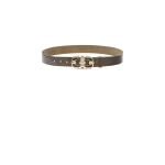 Isabel Marant Mirko Leather Belt in Dark Khaki | Women | Luxury Shoes 